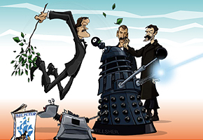 Basil vs Dalek by DWM's Ben Willsher