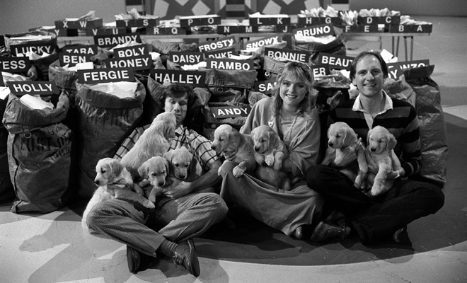 More dogs! It's 27 March 1986, and the team reveal *your* choices of name for Goldie's offspring, including the none-more-mid-80s picks of 'Fergie', 'Ronnie' and 'Rambo'