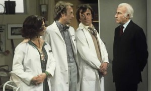 "Which one of you dunderheads used my stethoscope to eavesdrop on the ladies loo - again?!"