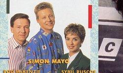 Simon Mayo, flanked by late eighties 'Breakfast Crew', of Getting The Herbs Released On Video fame