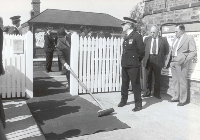 Hazel Grove station gets a last-minute sweep ahead of a "right royal" visitation